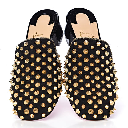 Christian Louboutin Suede Spikes Mulaconka 35 Mules 36 Black 5 of 9