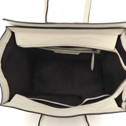 Celine Drummed Calfskin Micro Luggage Chalk 5 of 24