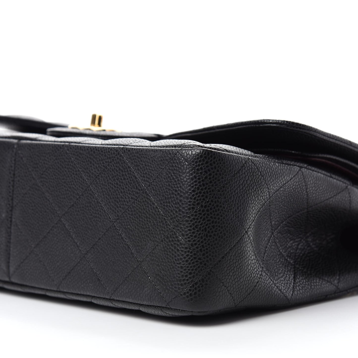 Caviar Quilted Jumbo Double Flap Black