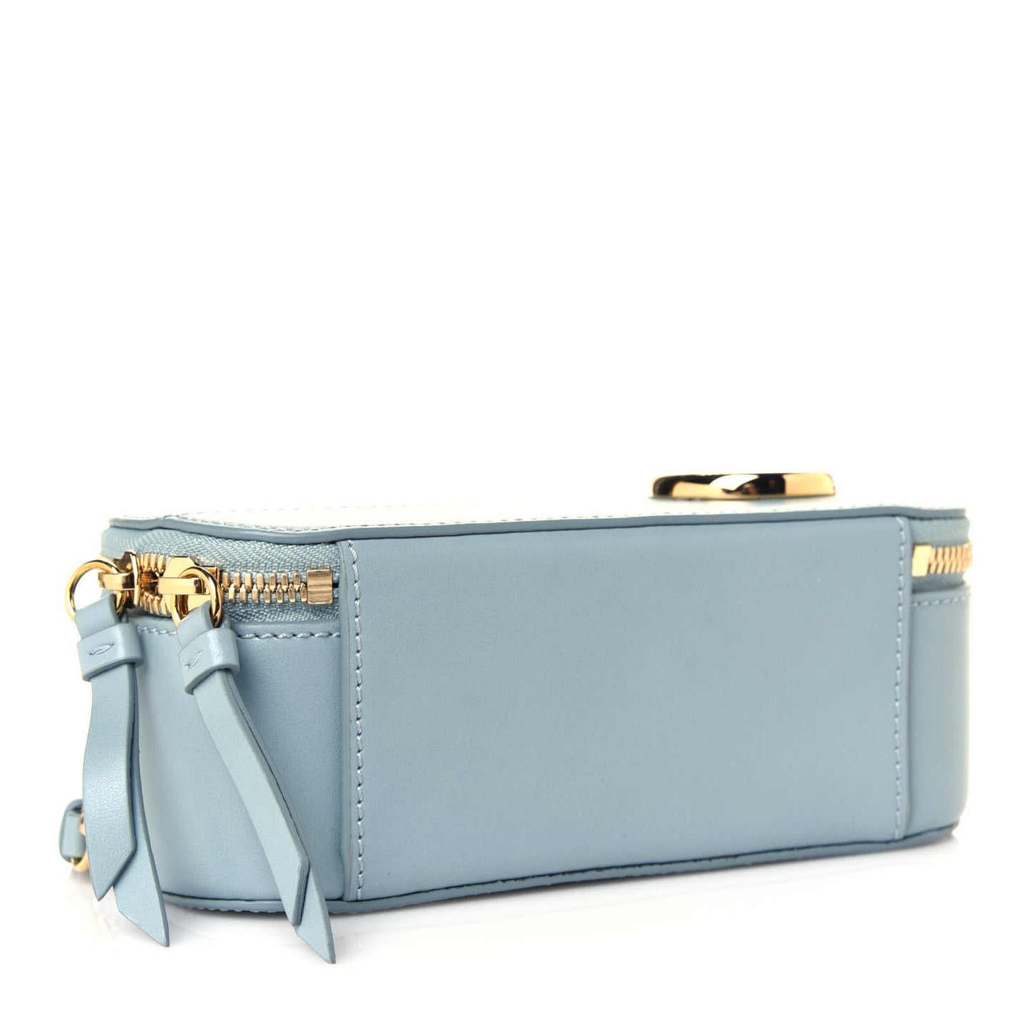 Shiny Calfskin Mini Vanity C Bag Faded Blue