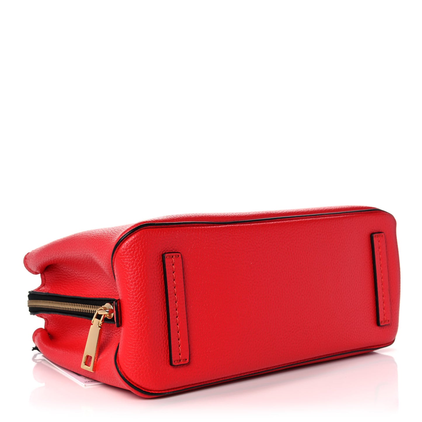 Pebbled Calfskin Gotham Bauletto Satchel Red