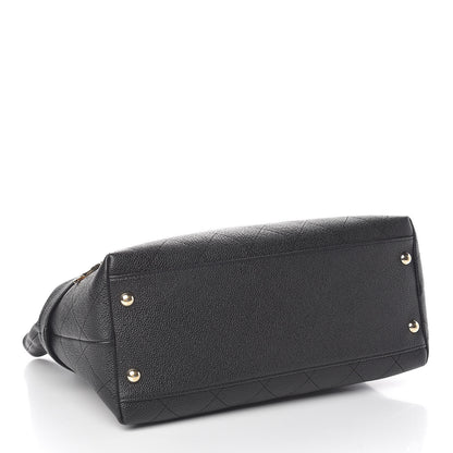 Chanel Crumpled Grained Calfskin Zip and Carry Shopping Tote Black 4 of 10