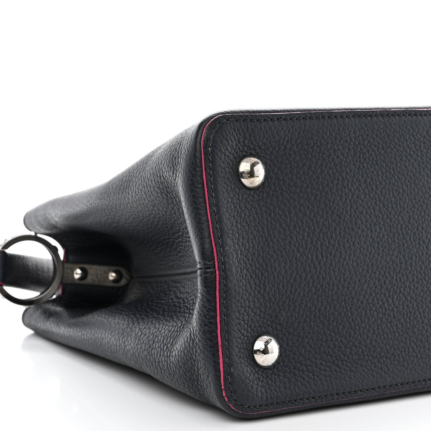 Taurillon Capucines MM Black Fuchsia