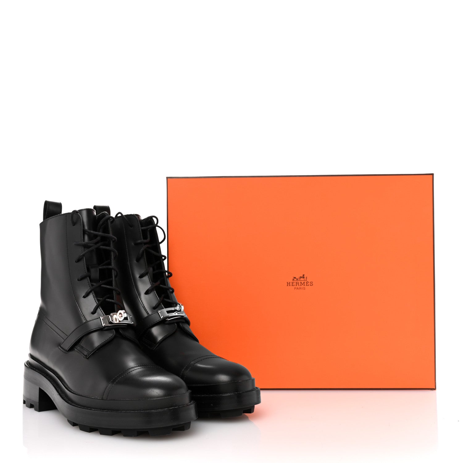 Hermes Glossed Calfskin Funk Ankle Boots 39 Black 11 of 11