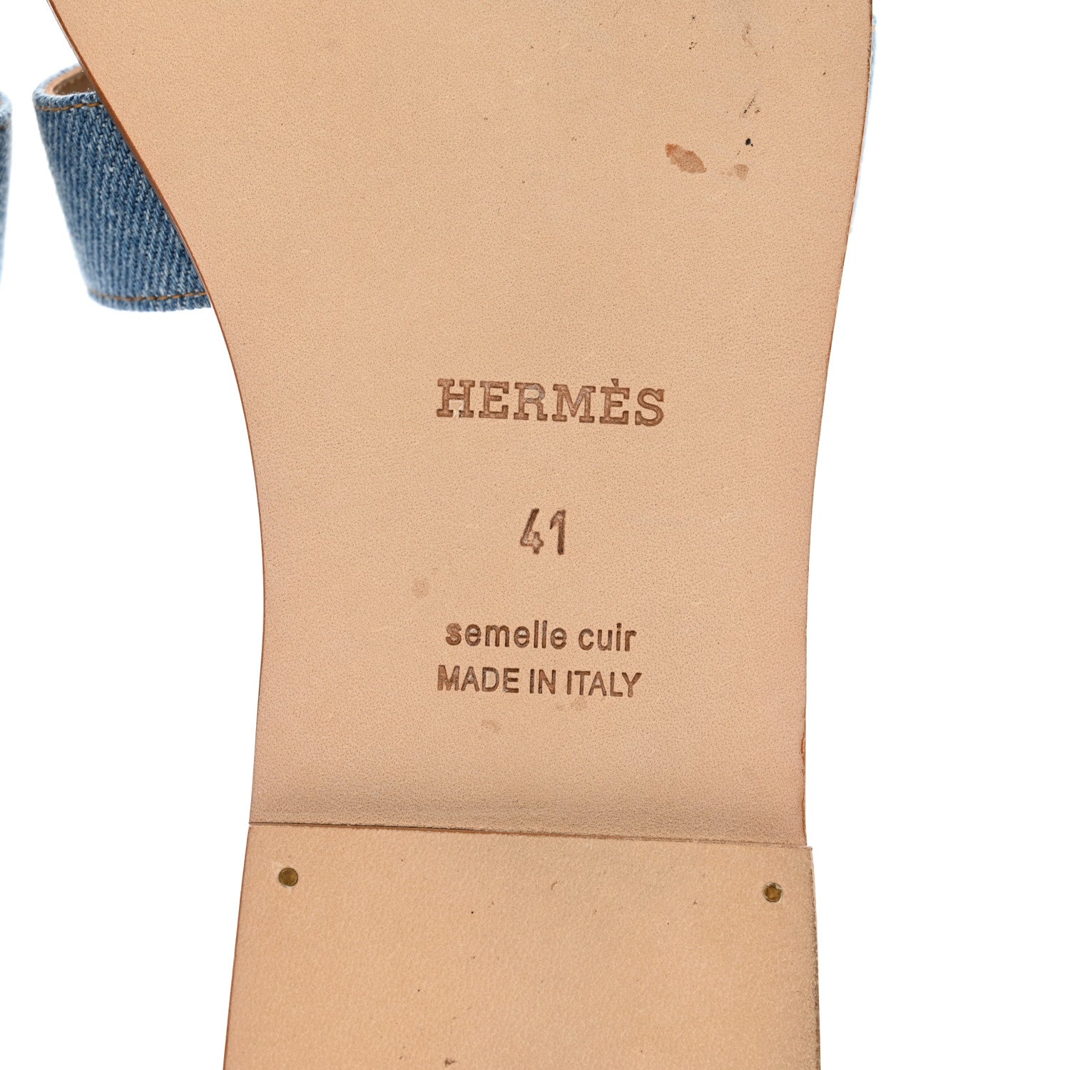 Hermes Denim Canvas Oran Sandals 41 Bleu Clair 6 of 9