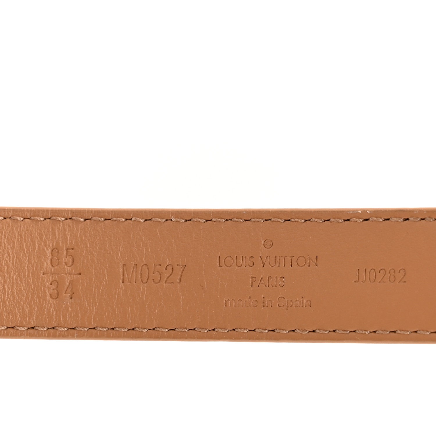 Louis Vuitton Calfskin Monogram 20mm LV Iconic Reversible Belt 85 34 Arizona Beige 5 of 7
