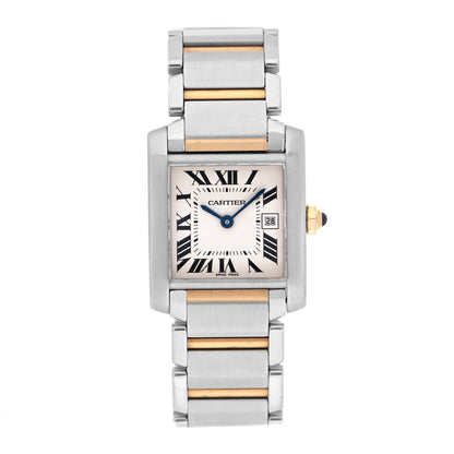 Cartier Stainless Steel 18K Yellow Gold 25mm Tank Francaise Quartz Watch 1 of 4