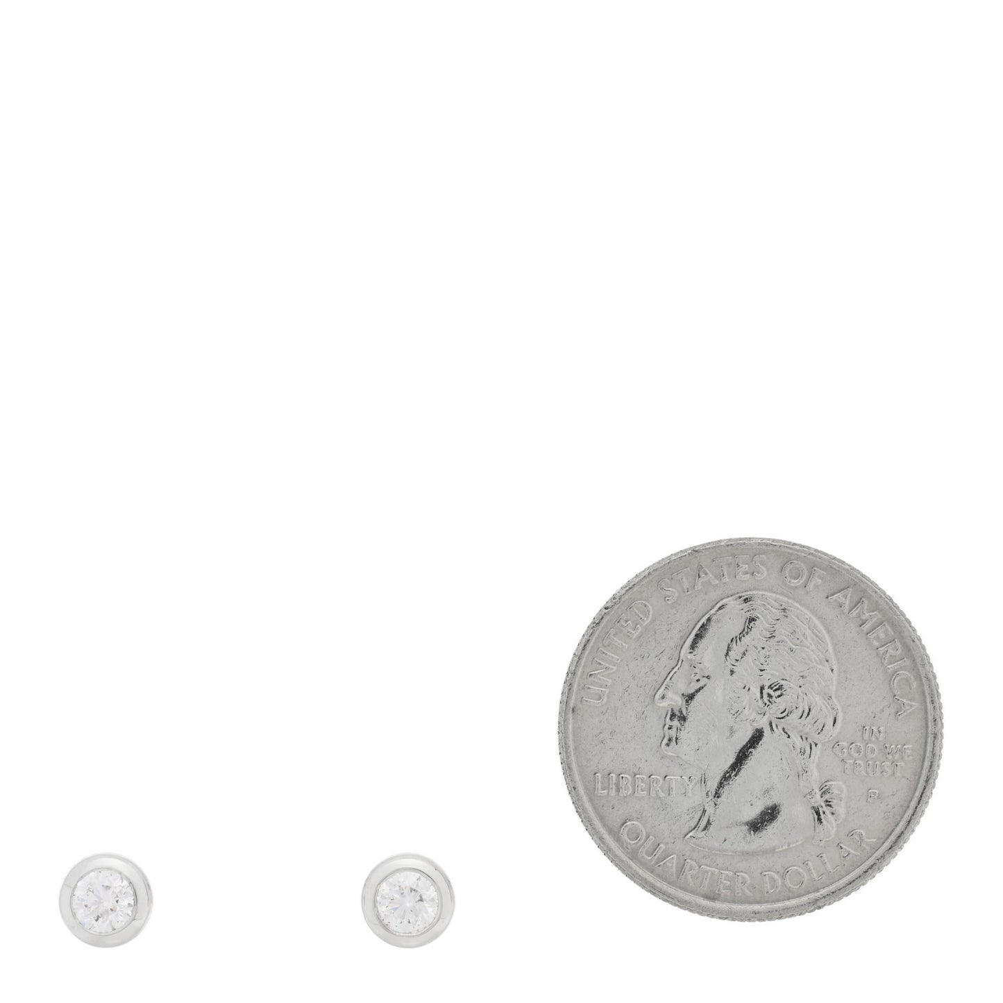 18K White Gold Diamond .46ctw Bezel Stud Earrings