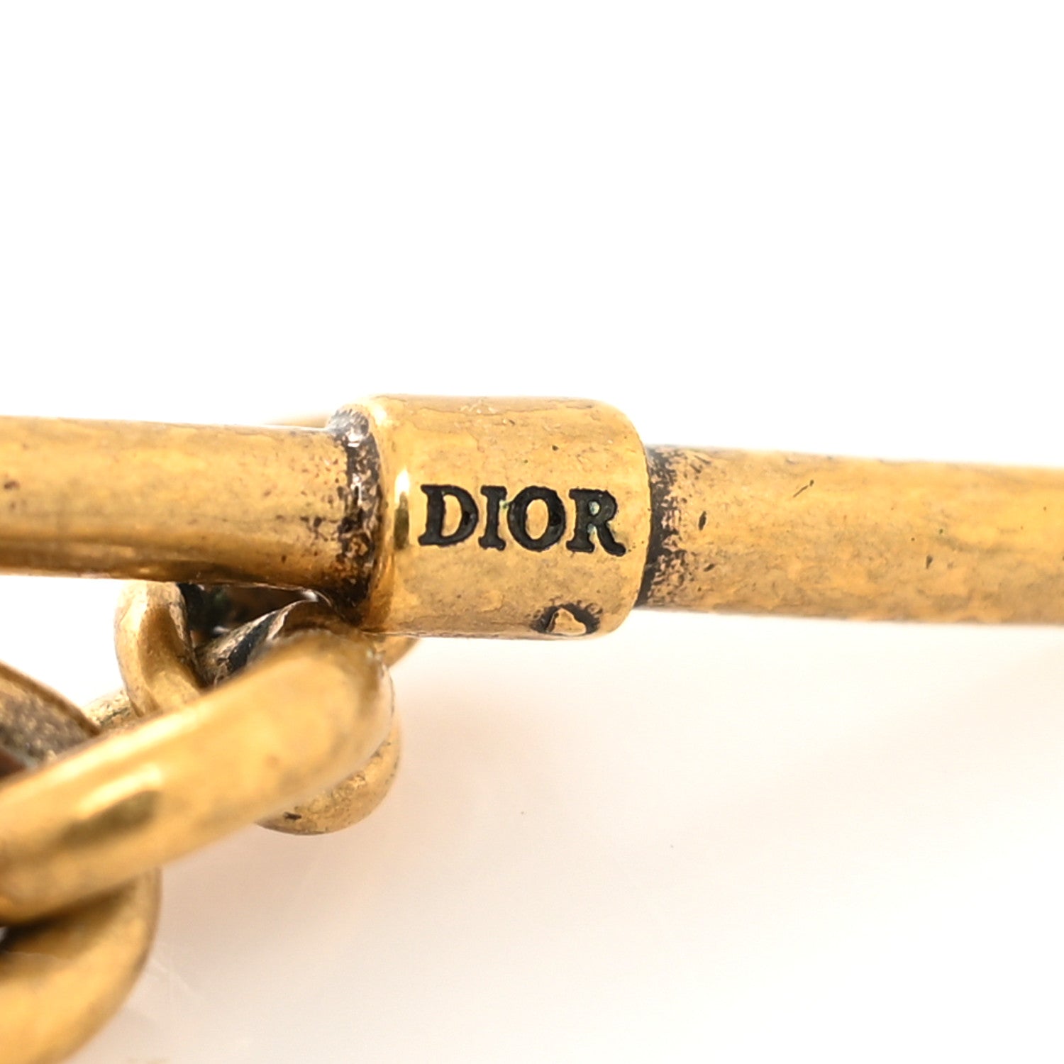 Christian Dior Metal Logo Necklace Gold 3 of 3