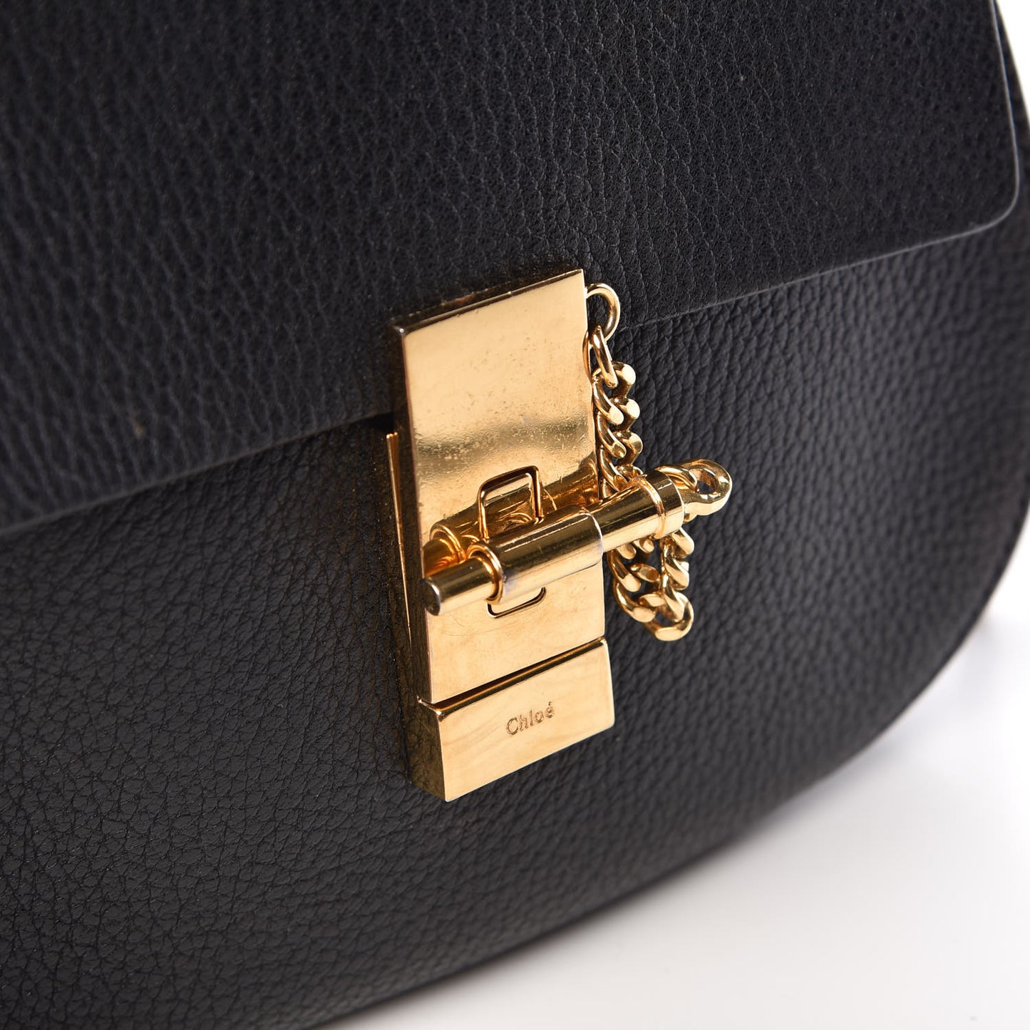 Grained Lambskin Mini Drew Shoulder Bag Black