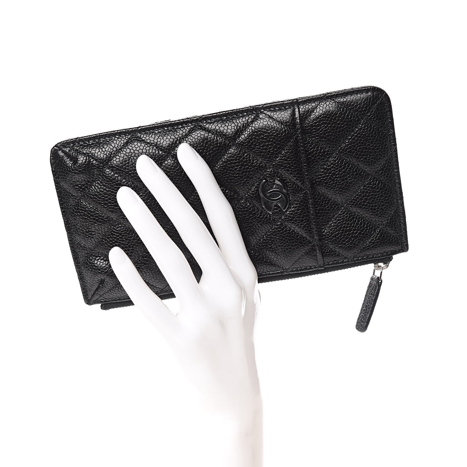 Chanel Caviar Quilted Classic Flat Wallet Pouch So Black 2 of 8