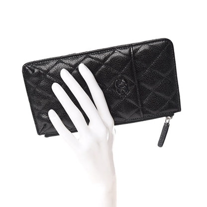 Chanel Caviar Quilted Classic Flat Wallet Pouch So Black 2 of 8