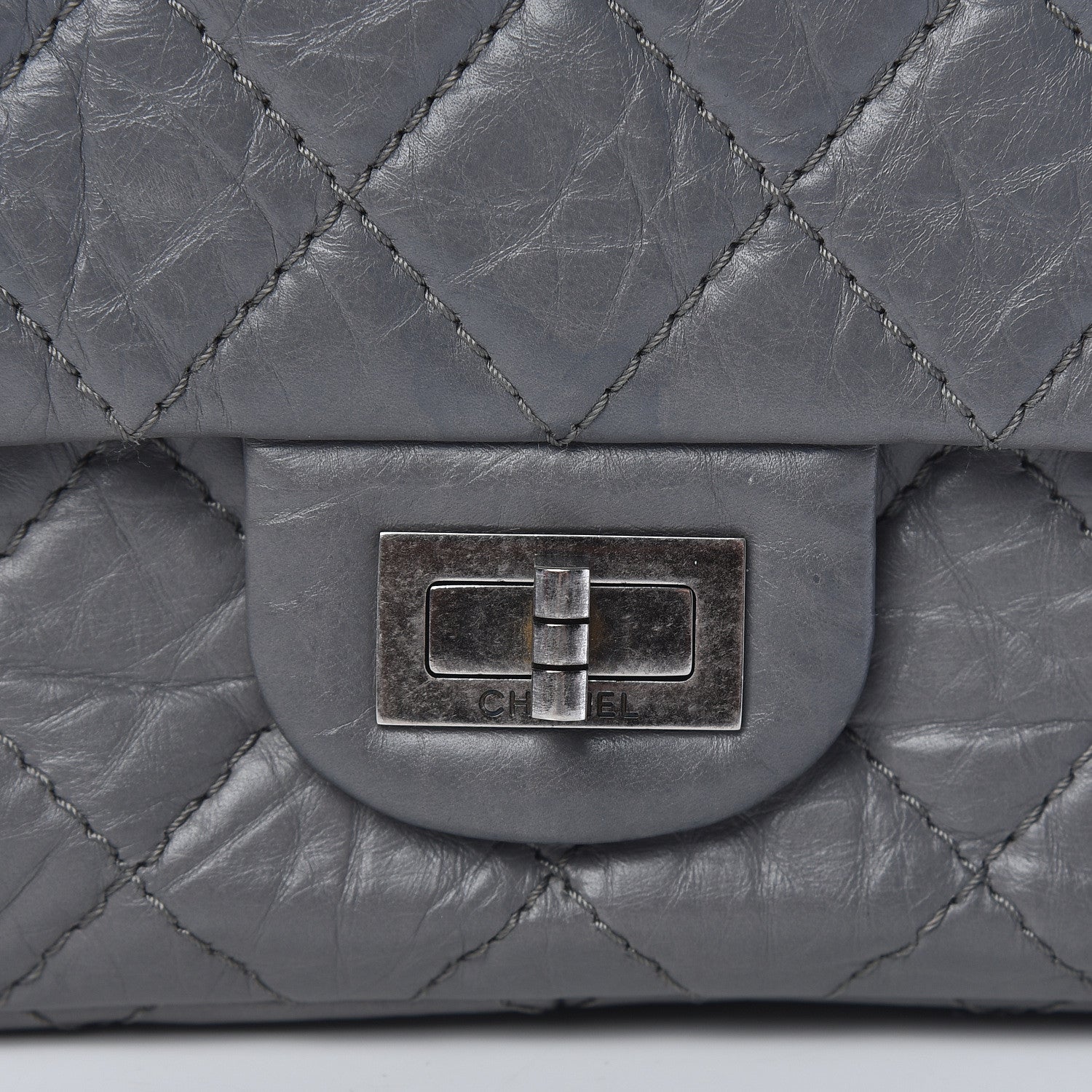 Chanel Aged Calfskin Quilted 2.55 Reissue 226 Flap Dark Grey 8 of 11