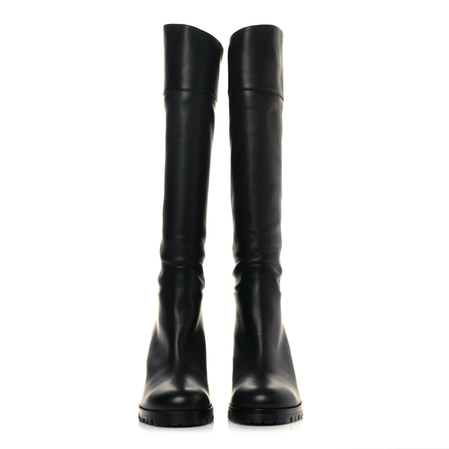 Calfskin Kari Lug 70 Boots 38.5 Black