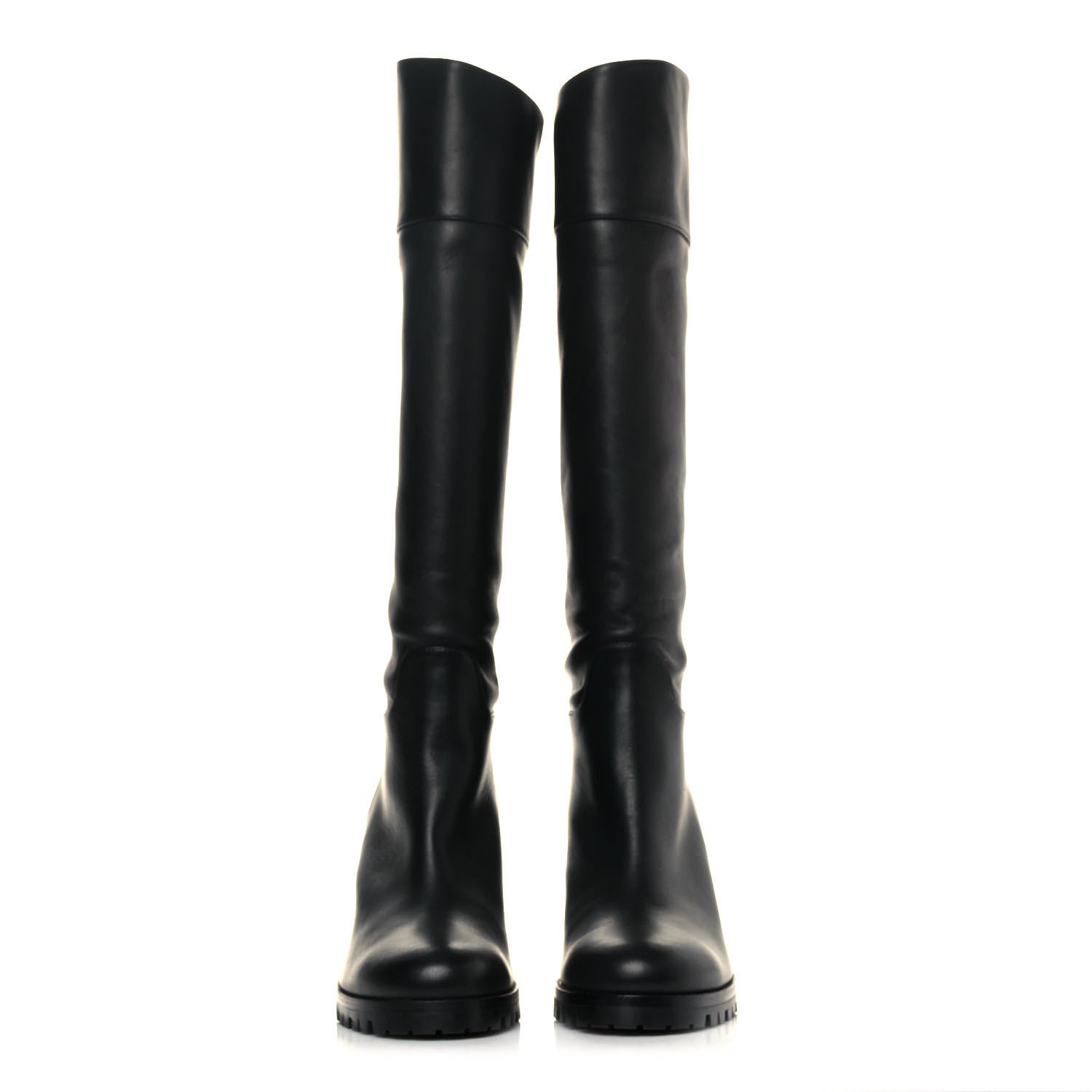 Christian Louboutin Calfskin Kari Lug 70 Boots 38.5 Black 2 of 7