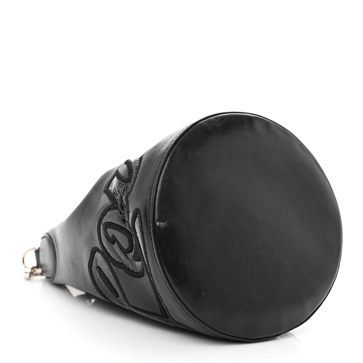 Calfskin Sequin Marie Jane Bucket Black