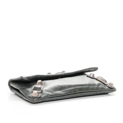 Balenciaga Agneau Giant 21 Silver Hardware Envelope Clutch Anthracite 4 of 7