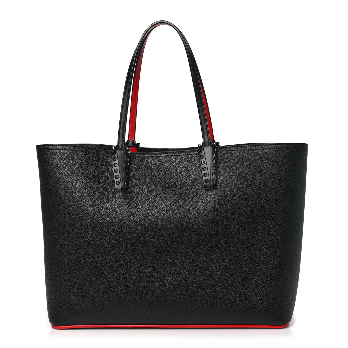 Calfskin Empire Spikes Small East West Cabata Tote Black