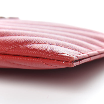 Saint Laurent Grain De Poudre Chevron Monogram Bill Pouch Rouge Eros 10 of 11