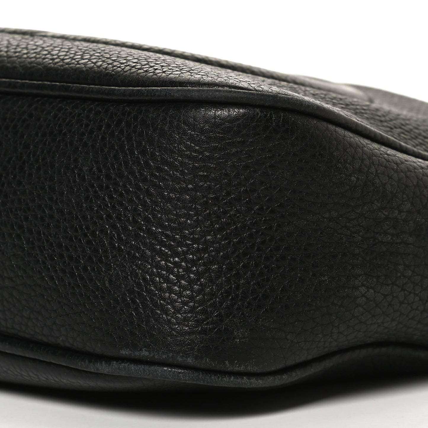 Pebbled Calfskin Small Soho Disco Bag Black