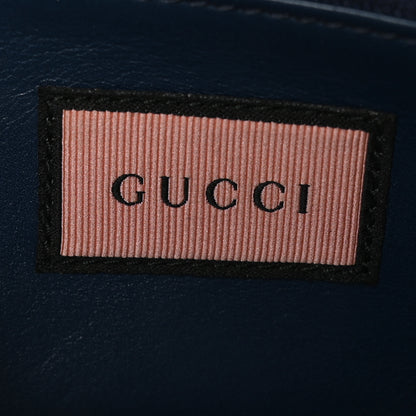 Gucci Calfskin Matelasse GucciGhost GG Marmont Zip Around Wallet Blue Agata Hibiscus Red 6 of 6