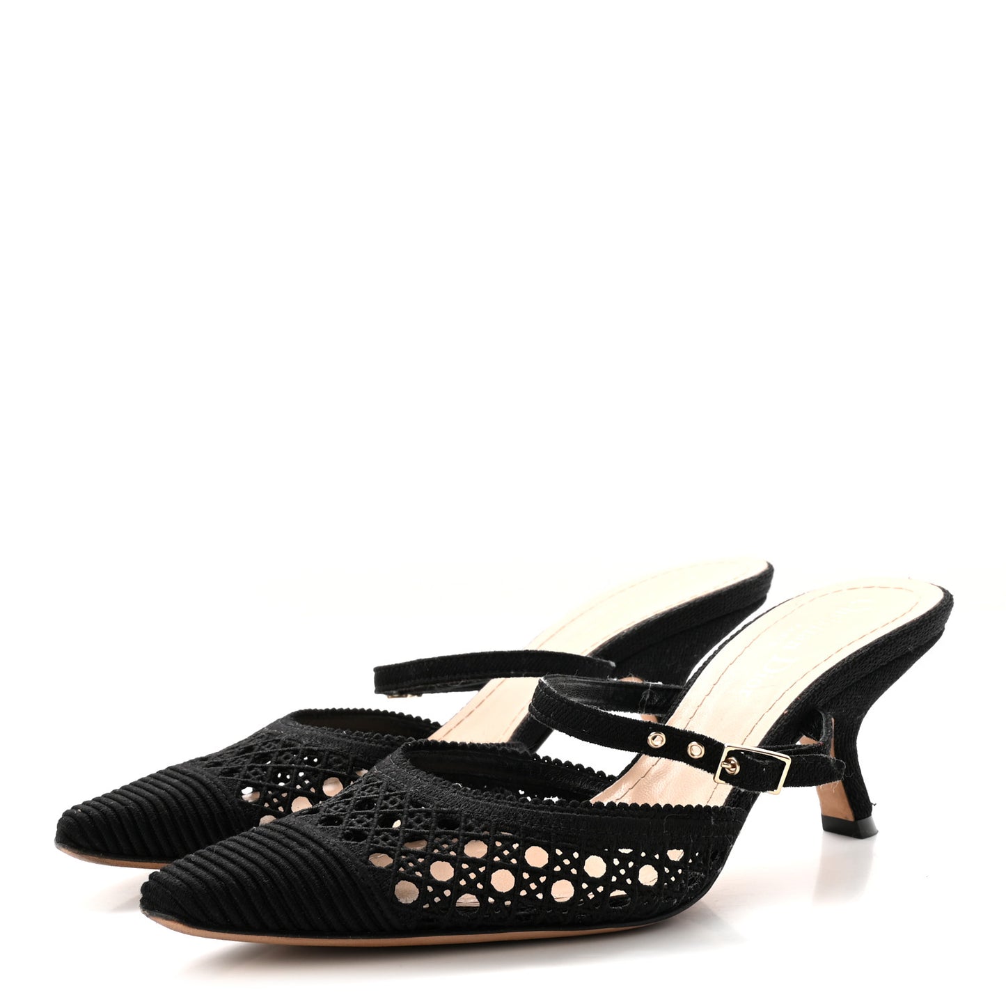 Fabric Cannage Pumps 36.5 Black