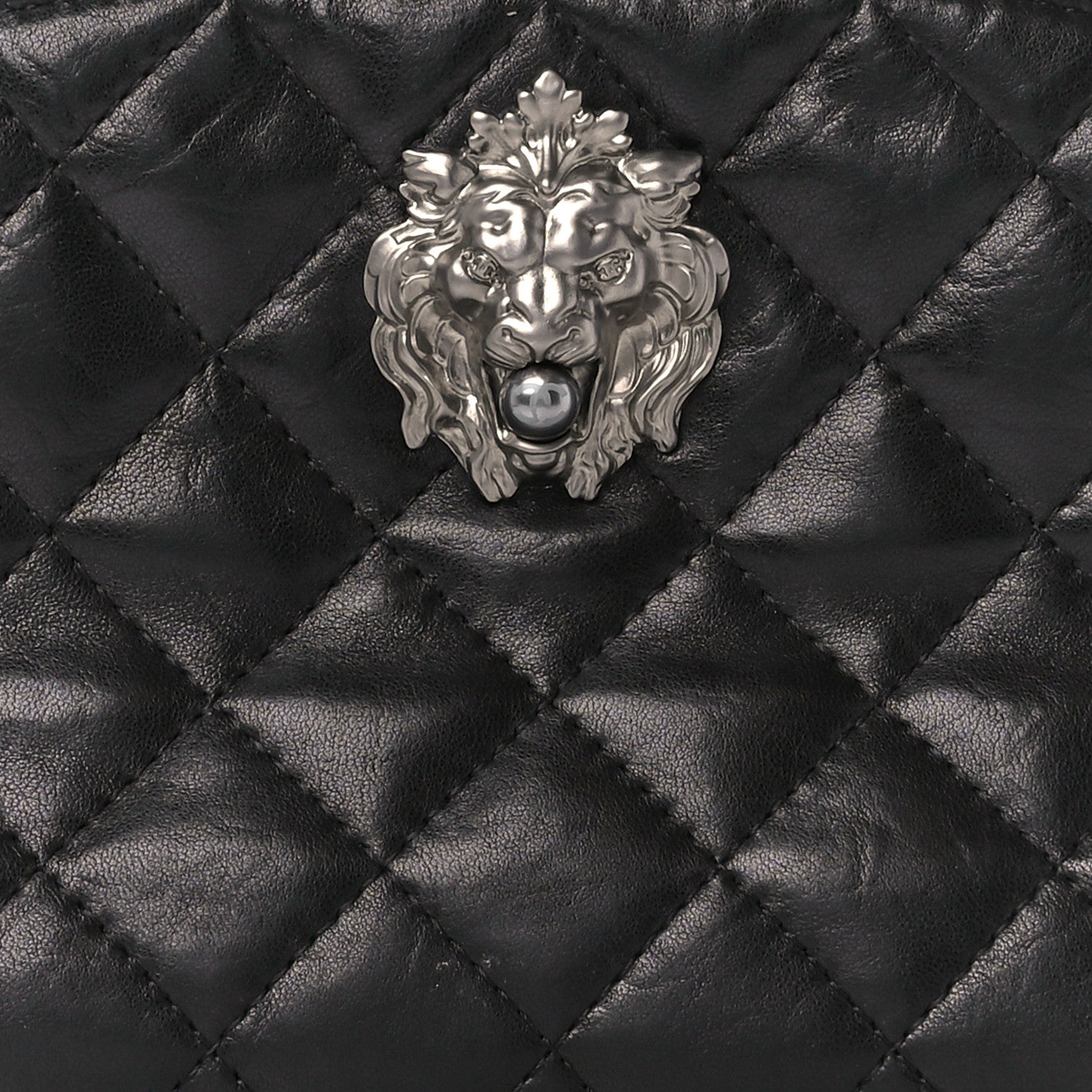 Chanel Lambskin Quilted Leo Lion Clutch Black 8 of 10