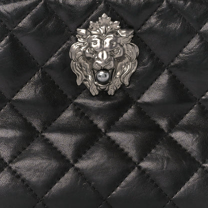 Chanel Lambskin Quilted Leo Lion Clutch Black 8 of 10