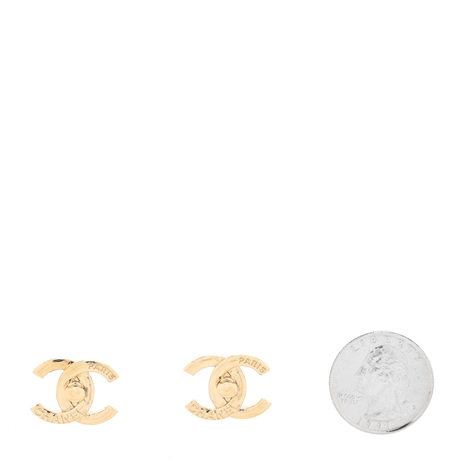 Chanel Metal CC Turnlock Earrings Gold 2 of 4