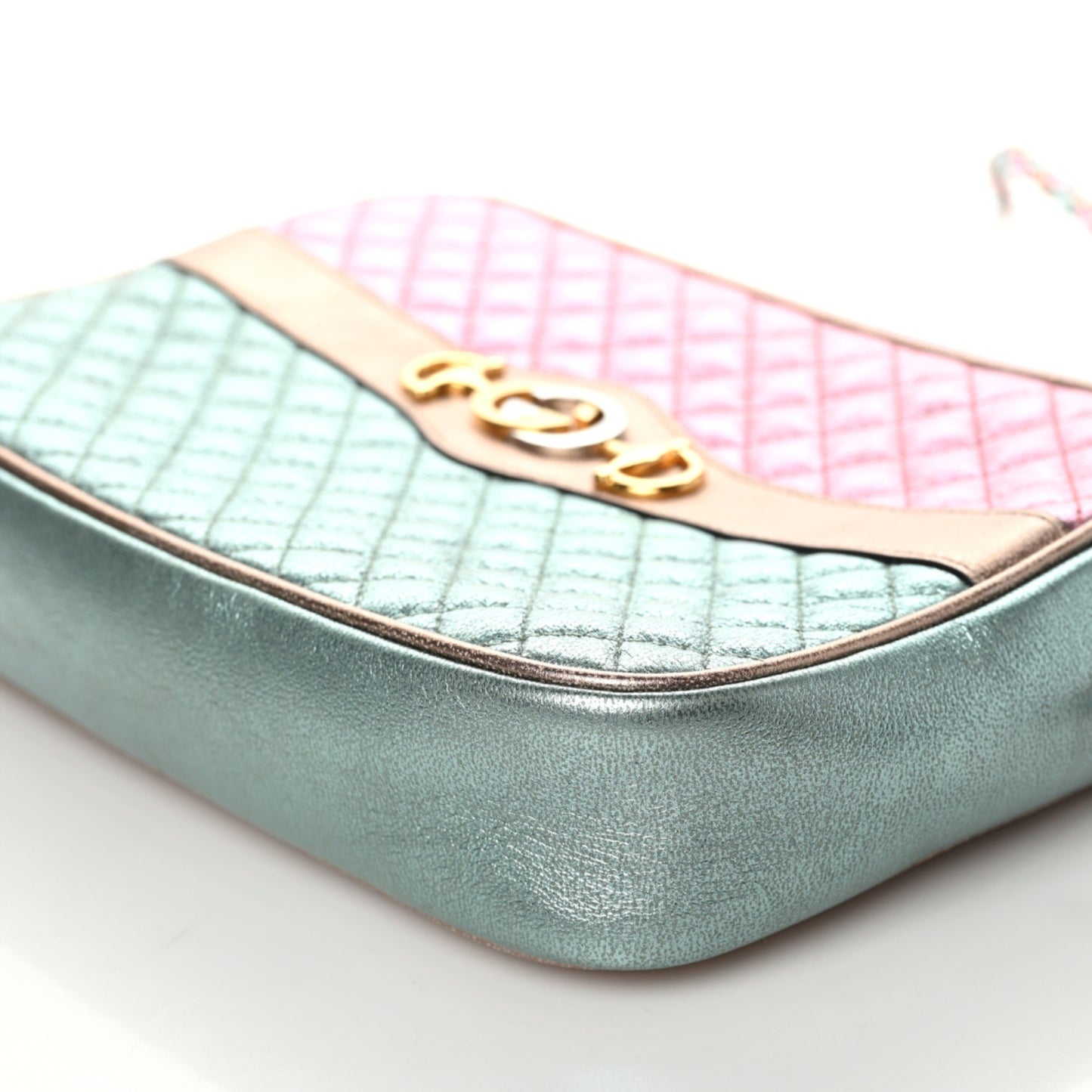 Laminated Nappa Trapuntata Small Zumi Shoulder Bag Rosa Lago Rame