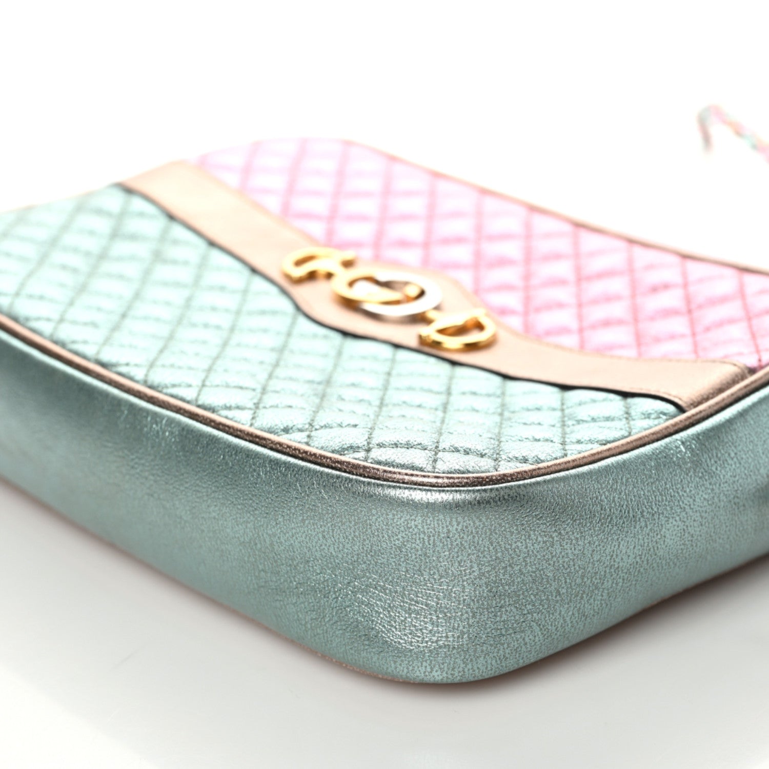 Gucci Laminated Nappa Trapuntata Small Zumi Shoulder Bag Rosa Lago Rame 6 of 9