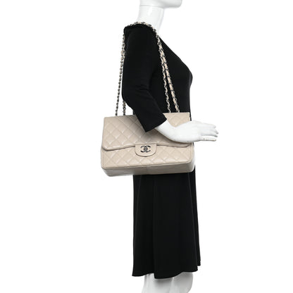 Chanel Caviar Jumbo Single Flap Light Beige 2 of 13
