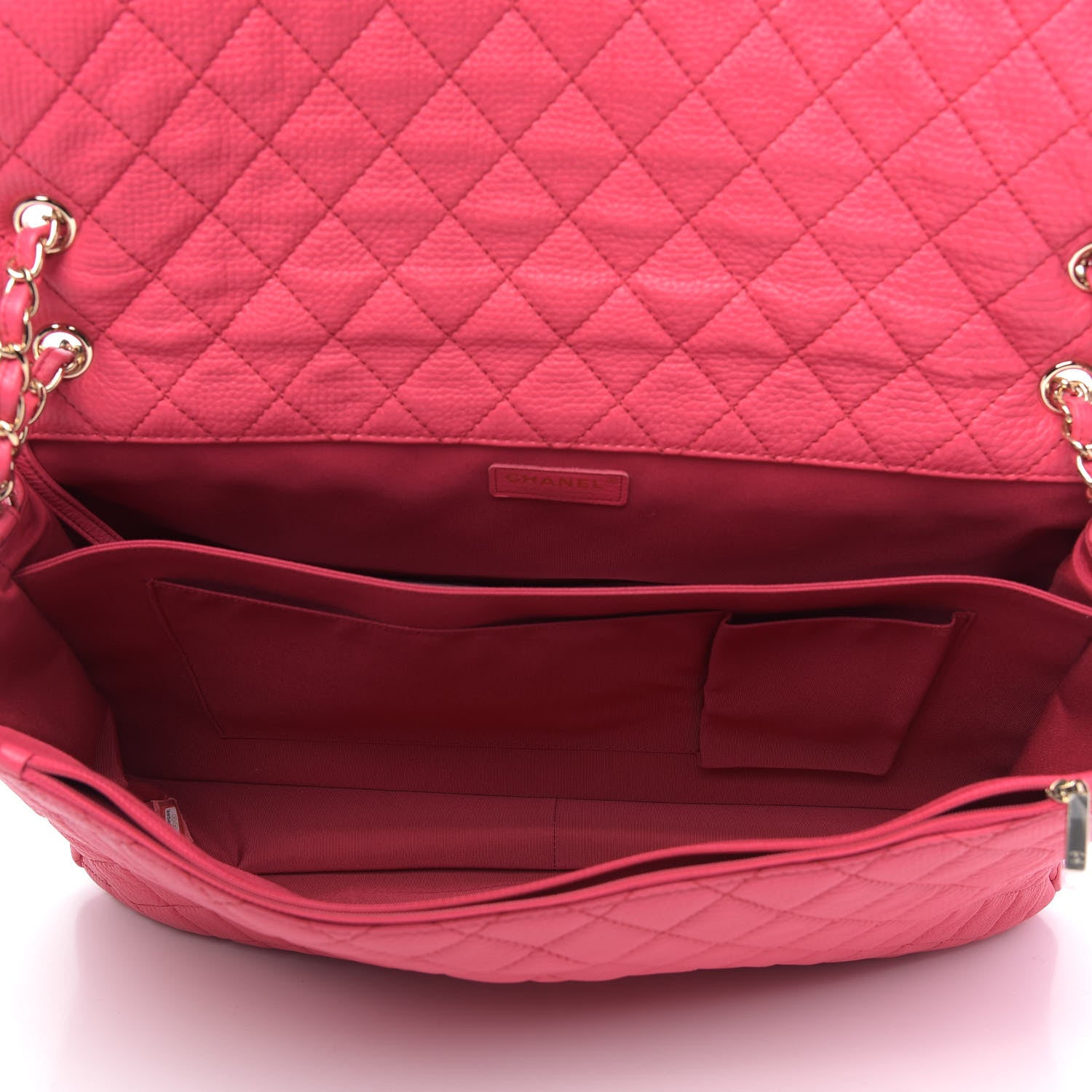 Chanel Calfskin Quilted XXL Travel Flap Bag Dark Pink 6 of 10