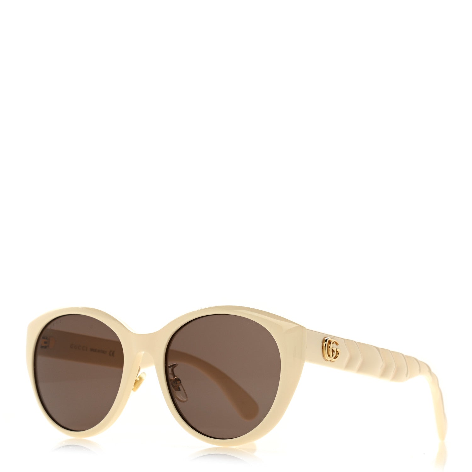 Gucci Acetate Round GG GG0814SK Sunglasses Ivory 1 of 8