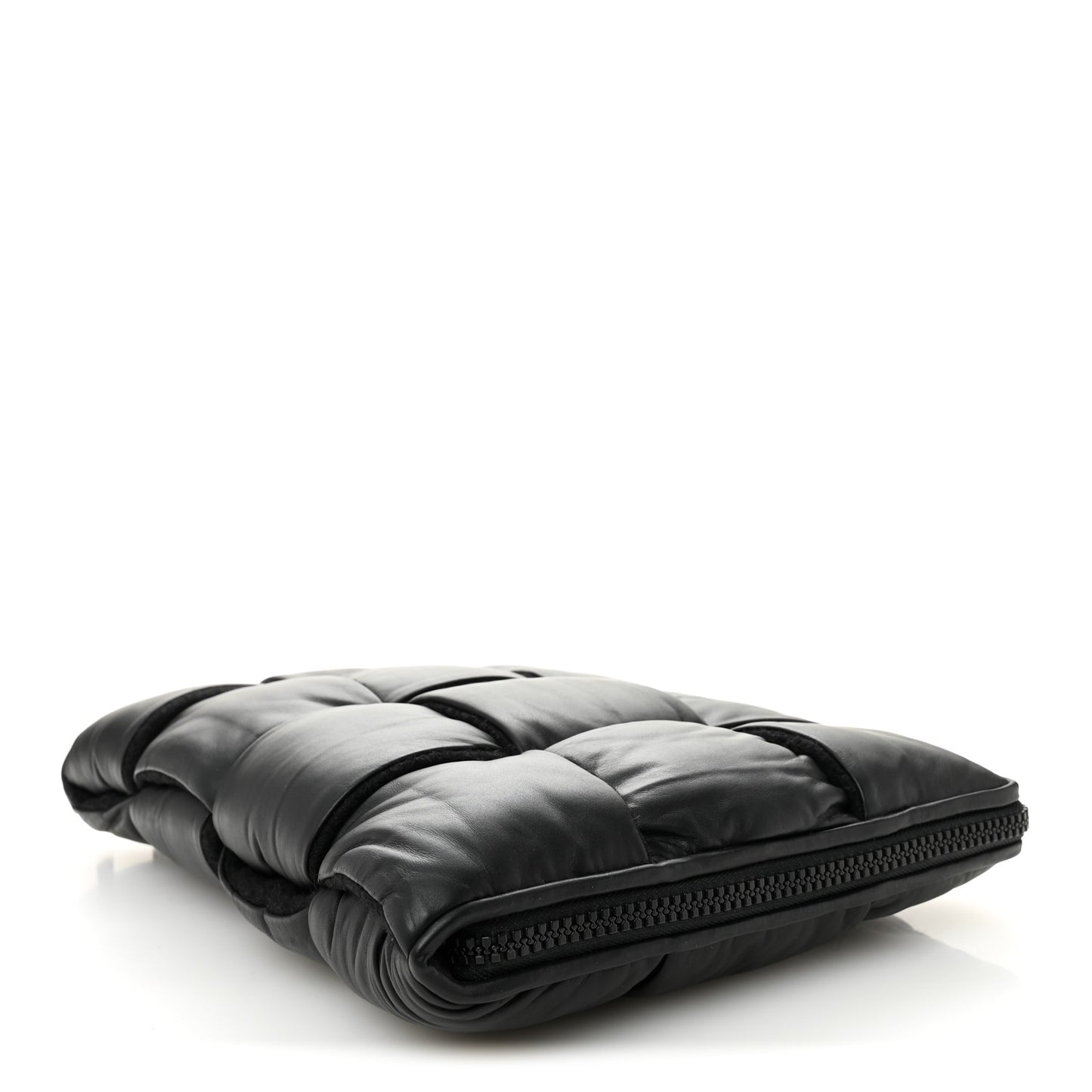 Calfskin Maxi Intrecciato Puffy Laptop Pouch Black
