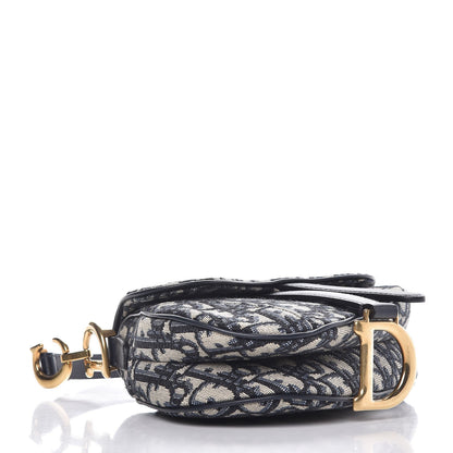 Christian Dior Oblique Mini Saddle Bag Blue 4 of 7