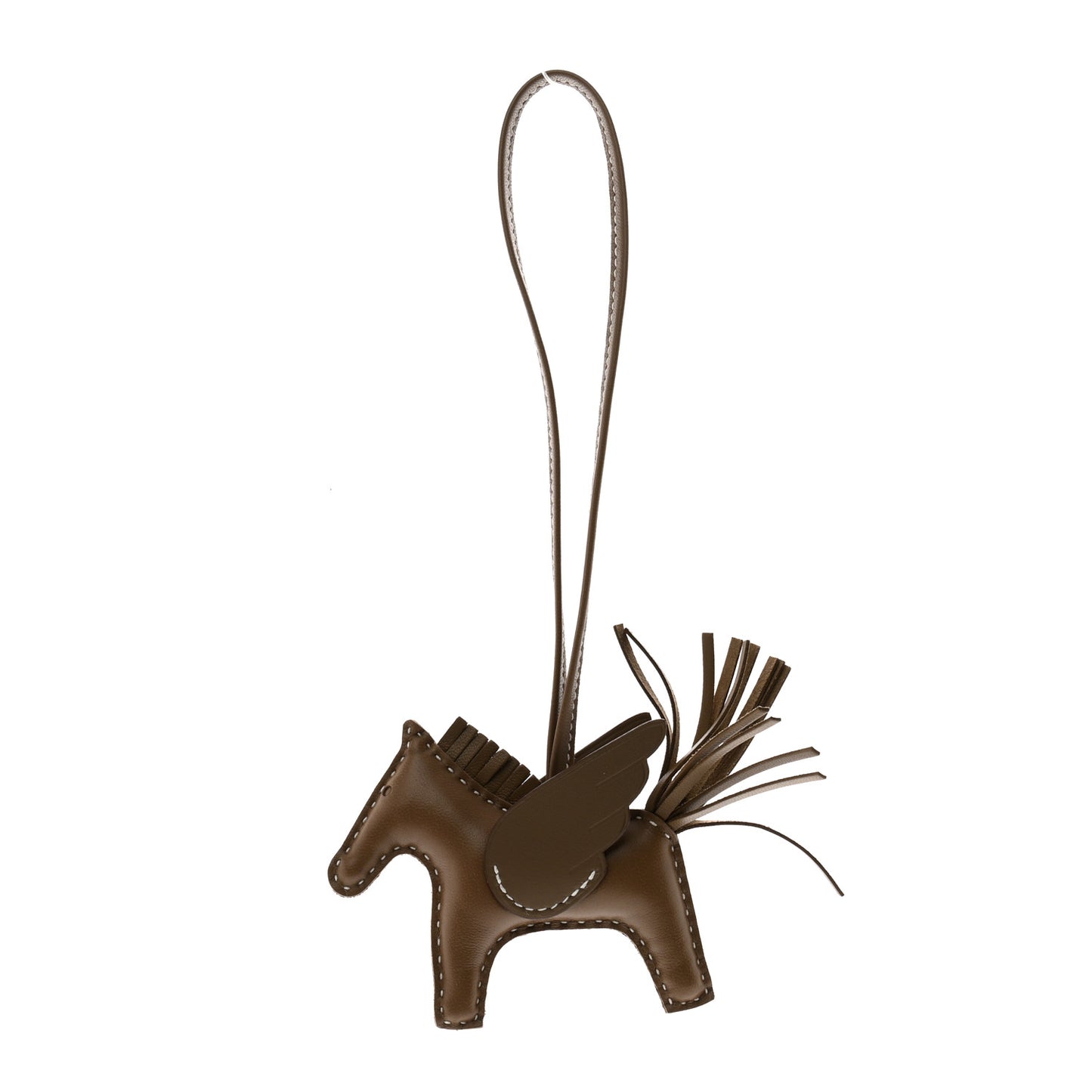 Milo Lambskin Grigri Rodeo Pegase Horse Bag Charm PM Etoupe