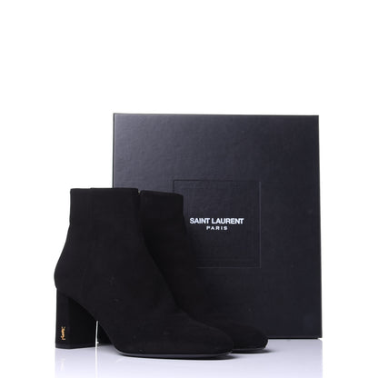 Saint Laurent Kid Scamosciato Loulou 70 Ankle Zip Boot 39 Black 11 of 11