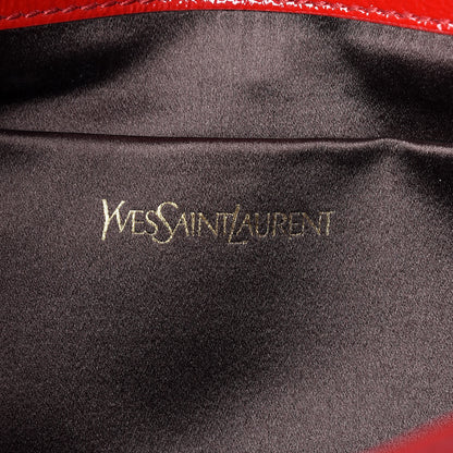 Saint Laurent Textured Patent Large Belle De Jour Clutch Red 6 of 9
