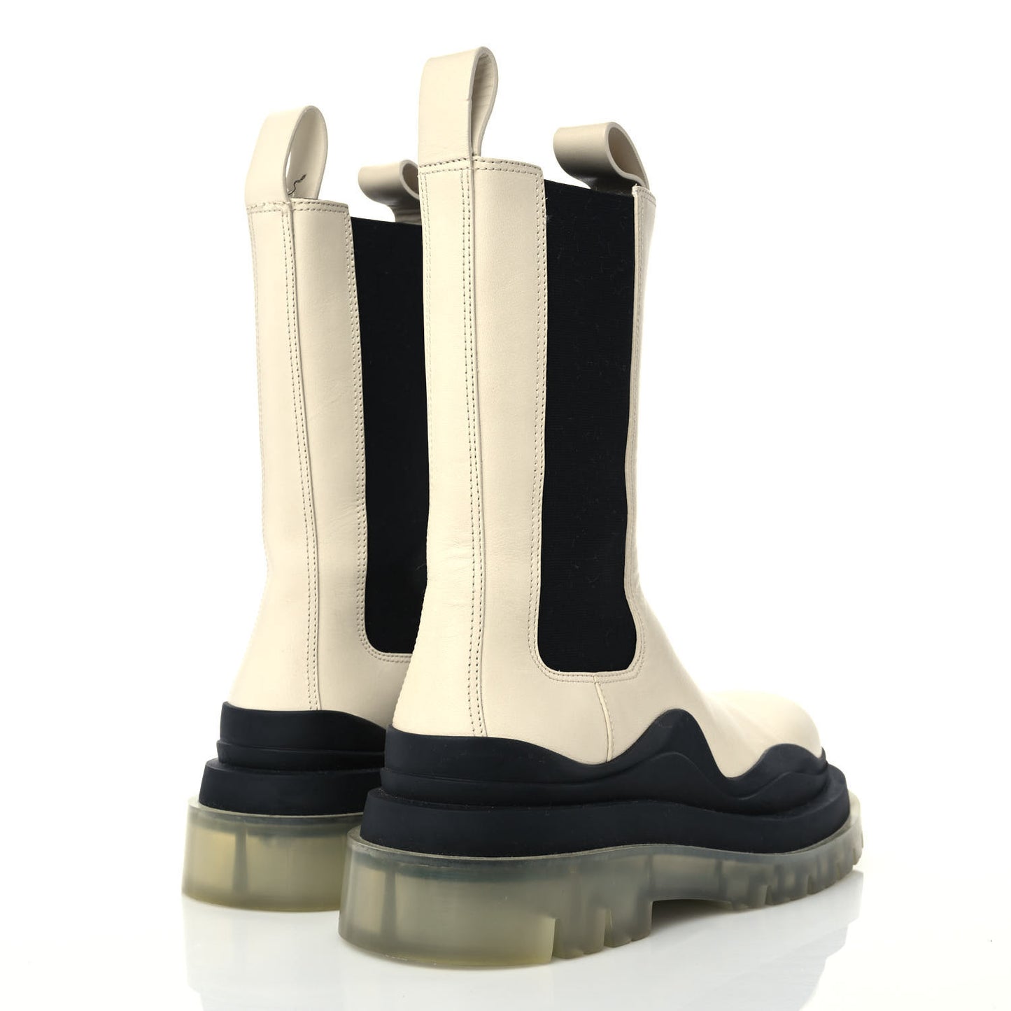 Calfskin The Tire Chelsea Boots 37 Wax Black Transparent