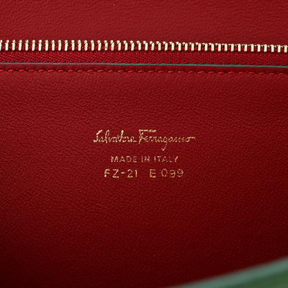 Salvatore Ferragamo Smooth Calfskin Aileen Gancio Lock Shoulder Bag Amazzonia 6 of 10