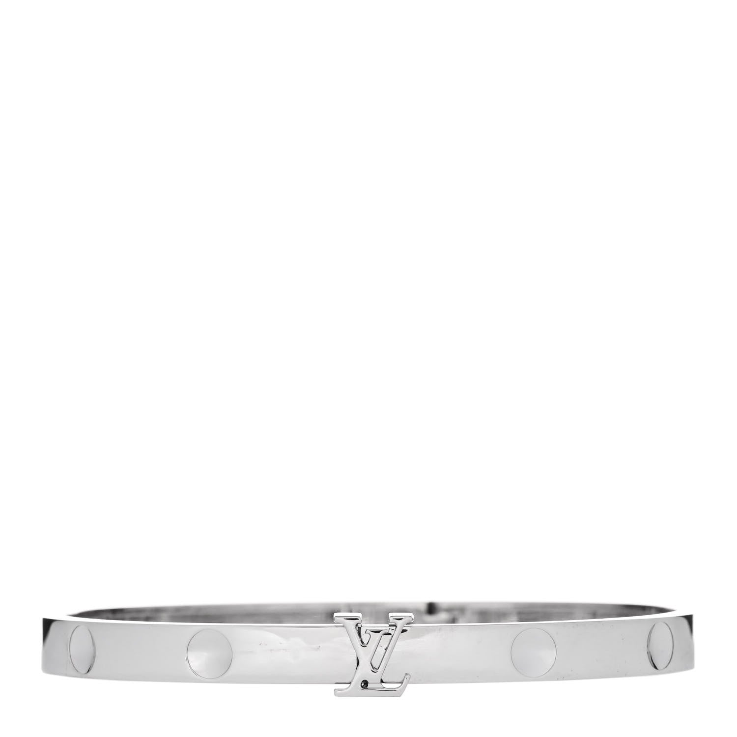 Louis Vuitton 18K White Gold Empreinte Bangle Bracelet 16 1 of 4