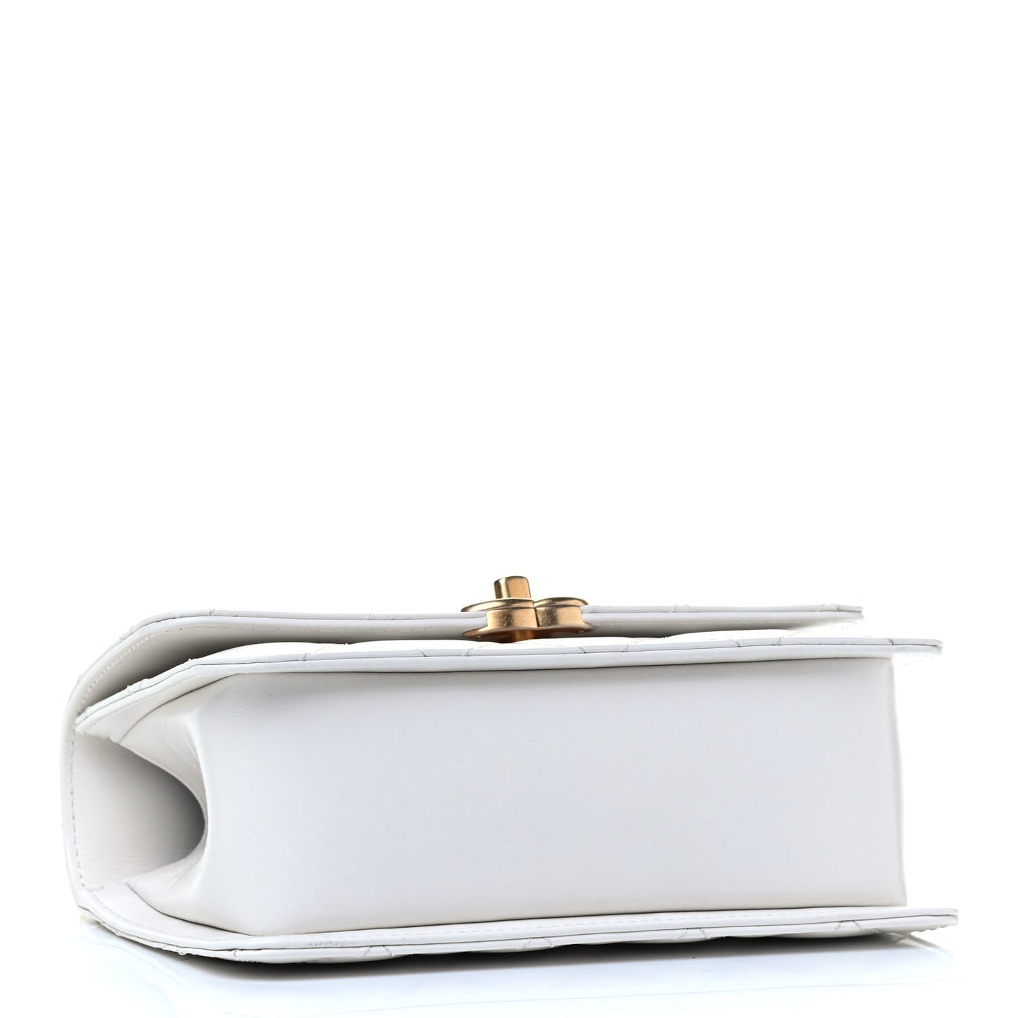 Calfskin Quilted Mini Perfect Fit Flap White