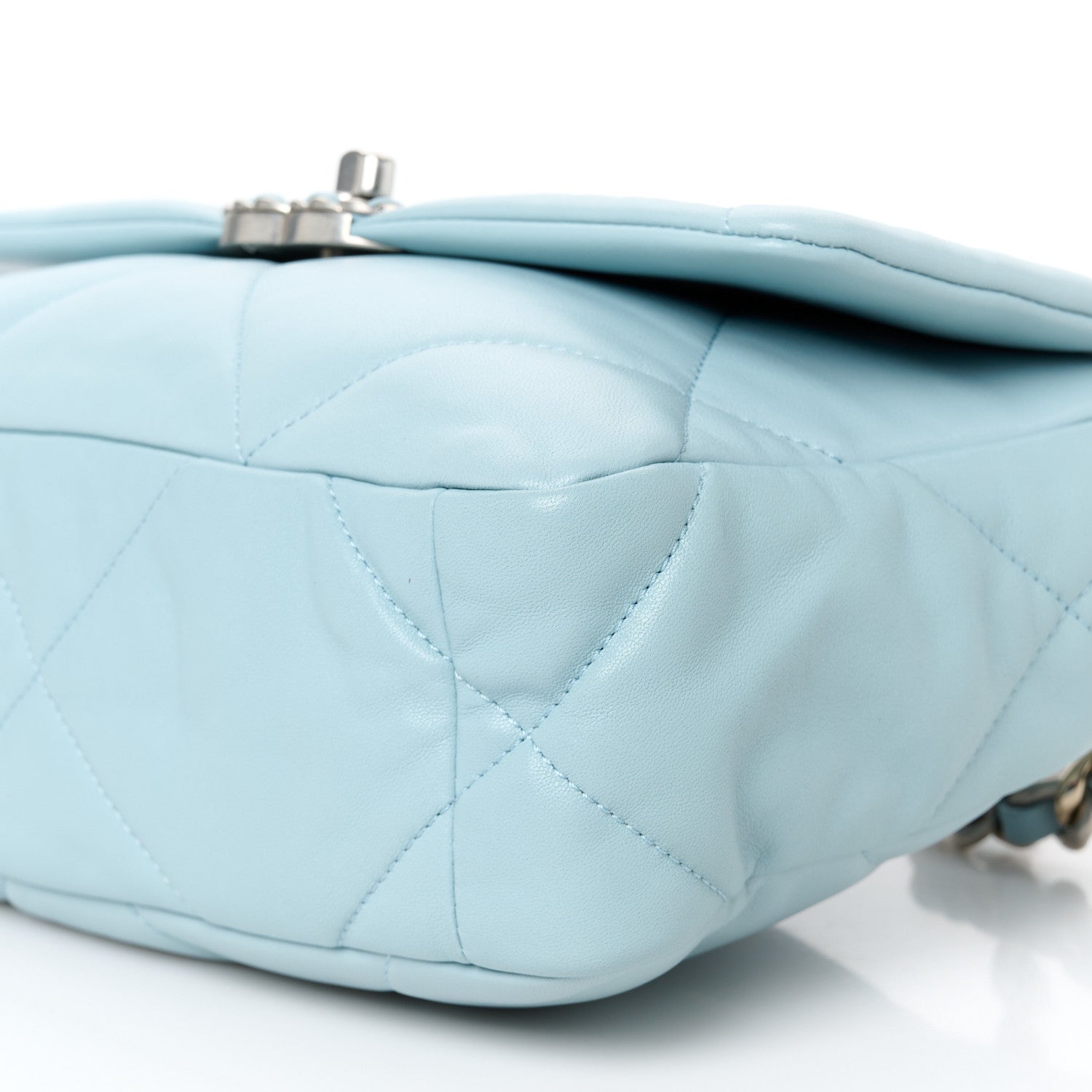 Chanel Lambskin Quilted Medium Chanel 19 Flap Light Blue 10 of 10