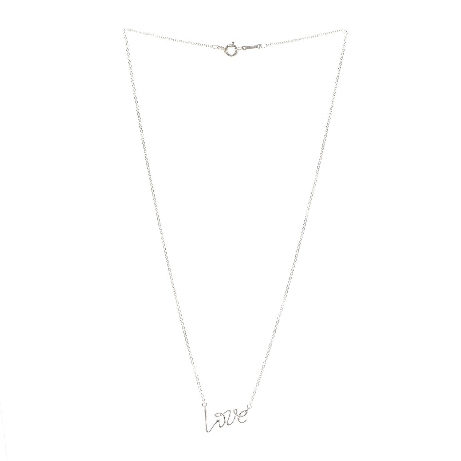 Tiffany Sterling Silver Paloma Picasso Graffiti Love Pendant Necklace 3 of 5
