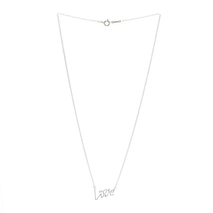 Tiffany Sterling Silver Paloma Picasso Graffiti Love Pendant Necklace 3 of 5