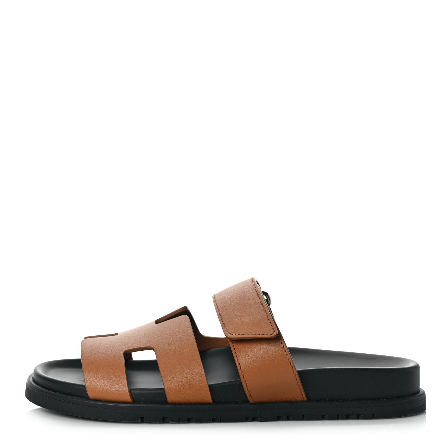 Hermes Calfskin Womens Chypre Sandals 36.5 Gold 1 of 11
