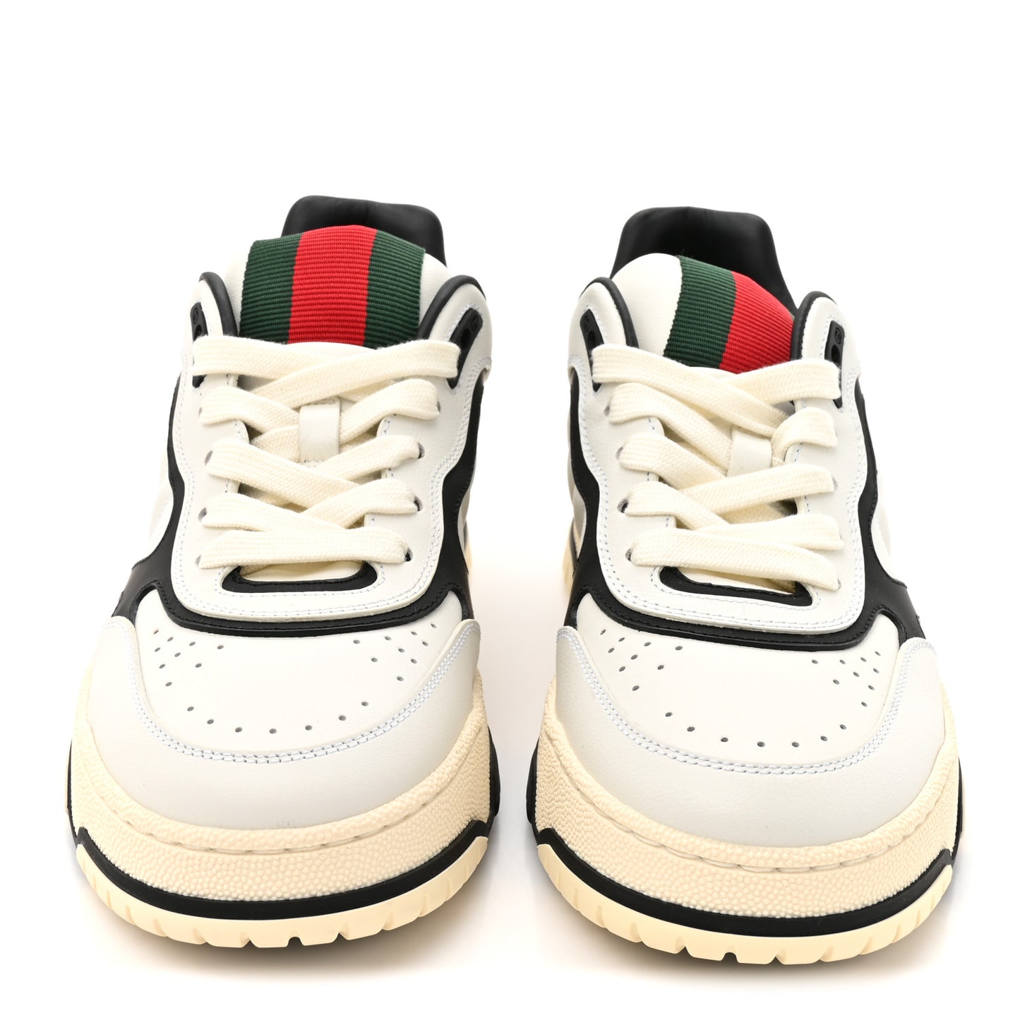Calfskin Womens Re-Web Sneakers 38 Black White