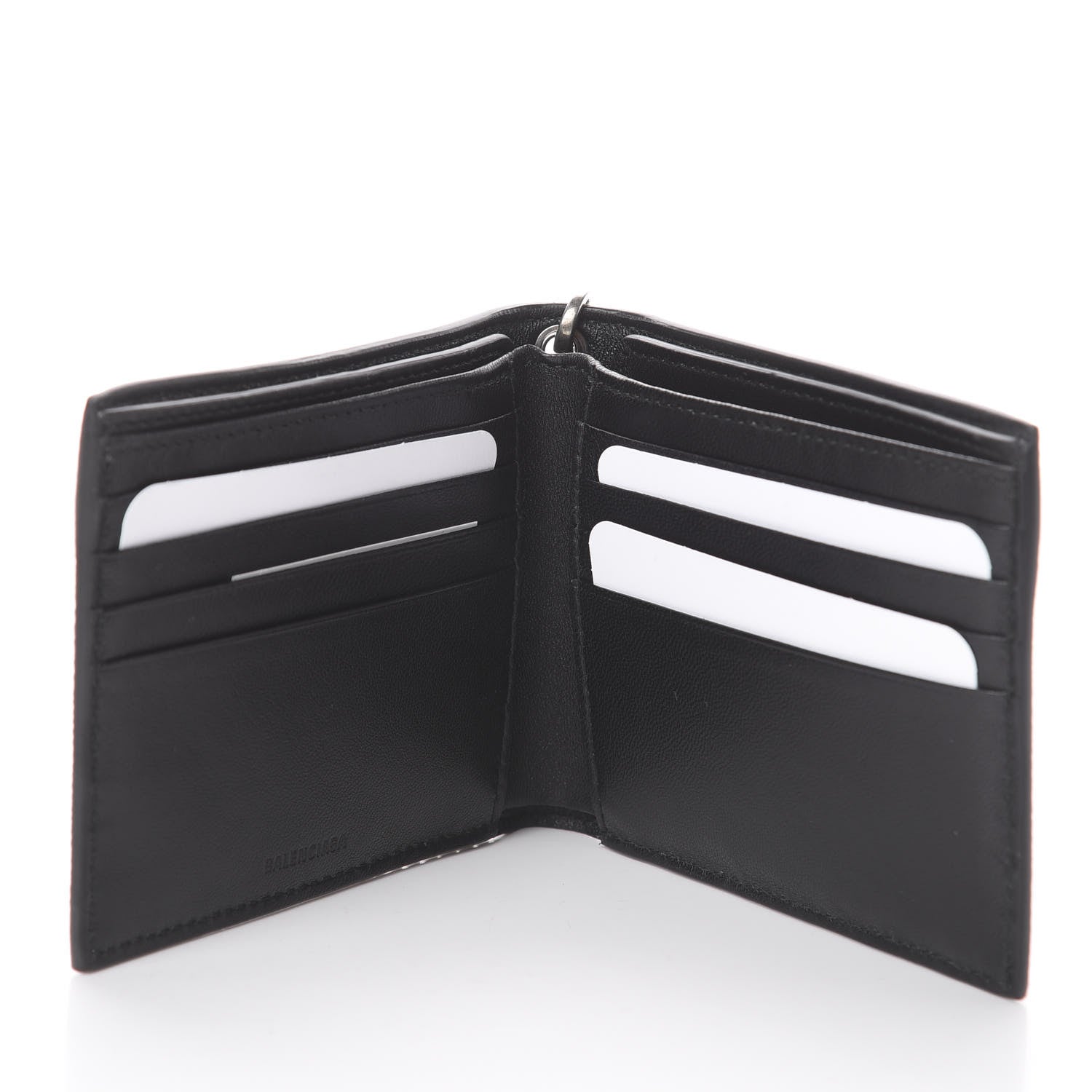 Balenciaga Coated Canvas Losange Monogram Bifold Chain Wallet Black Grey 4 of 5