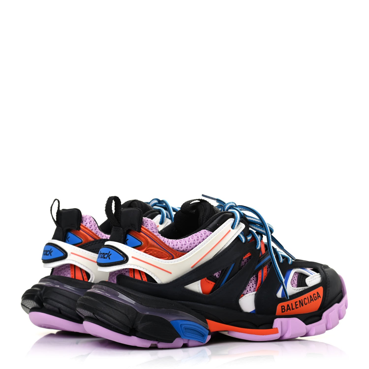 Balenciaga Mesh Fabric Womens Track Sneakers 35 Black Orange Pink 3 of 4